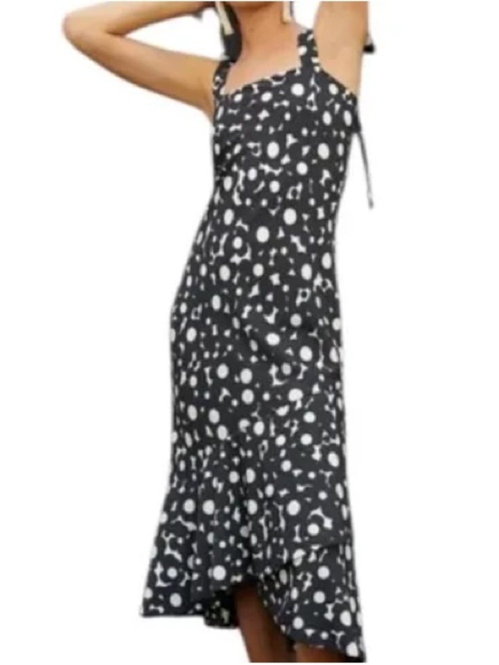 NWT Anthropologie Hutch Flounced Shoulder Tie Midi Dress 2X